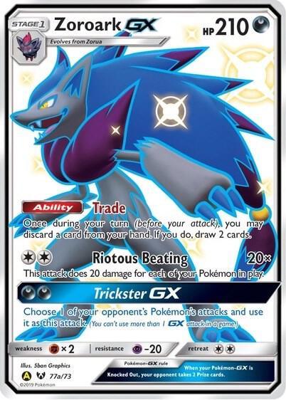 Zoroark GX #77a from Shining Legends Pokémon card set